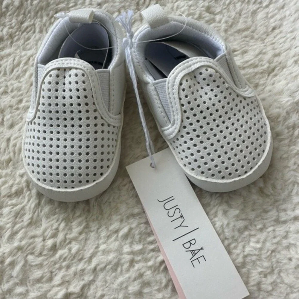 Myggpp Justy Bae Shop White Leather Oxfords Baby Shoes Newborns Size 0-6mo